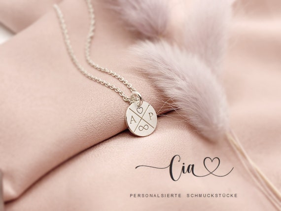 Initial chain engraving sterling silver Necklace gift for her custom jewelry bridal jewelry necklace with engraving wedding Witness sister