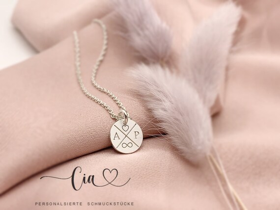 Initial chain engraving sterling silver Necklace gift for her custom jewelry bridal jewelry necklace with engraving wedding Witness sister