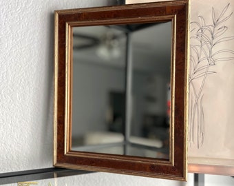 Tiny Mirror|Small Mirror|Rectangular Framed Mirror|Framed Mirror|Small Frame|Mirror|Wood Frame|