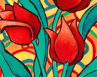 TULIPS, Art Print, 9" x 12"  42.00