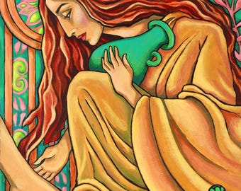 Mary, Sister of Lazarus, Giclee Art Print, 12" x 12",  45.  (free shipping)