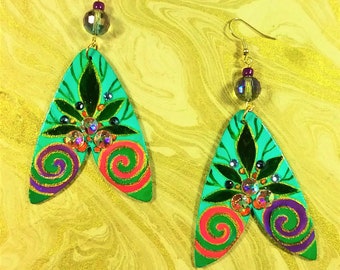 Art Nouveau  Earrings with Swarovski Crystals