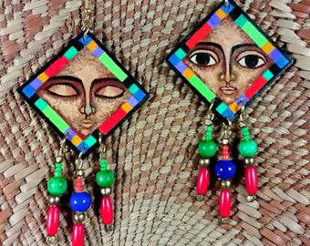 Colorful Ethnic  Earrings