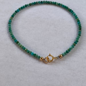 2mm genuine turquoise bracelet/anklet/choker with gold-filled or sterling silver findings