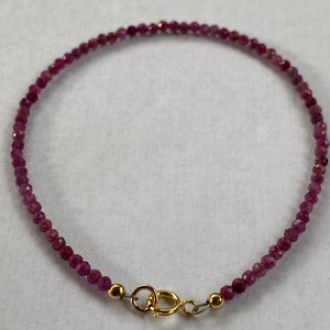 2mm genuine ruby bracelet/anklet/choker with gold-filled or sterling silver findings