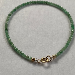 2mm genuine emerald bracelet/anklet/choker with gold-filled or sterling silver findings
