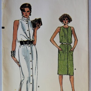 Vogue 9277.  Misses dress pattern.  Sleeveless shirt dress pattern.  Summer shift dress pattern. SZ 6-10 Uncut