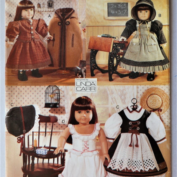 Vogue 9641.  Vogue 602.  Early American doll clothes pattern.  18 inch doll colonial clothes pattern.  Vogue doll clothes pattern. Uncut