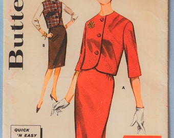 Butterick 2363.  Vintage 1960's jacket and skirt pattern.  Vintage 1960 skirt suit pattern.  Quick and easy skirt suit pattern. SZ 12