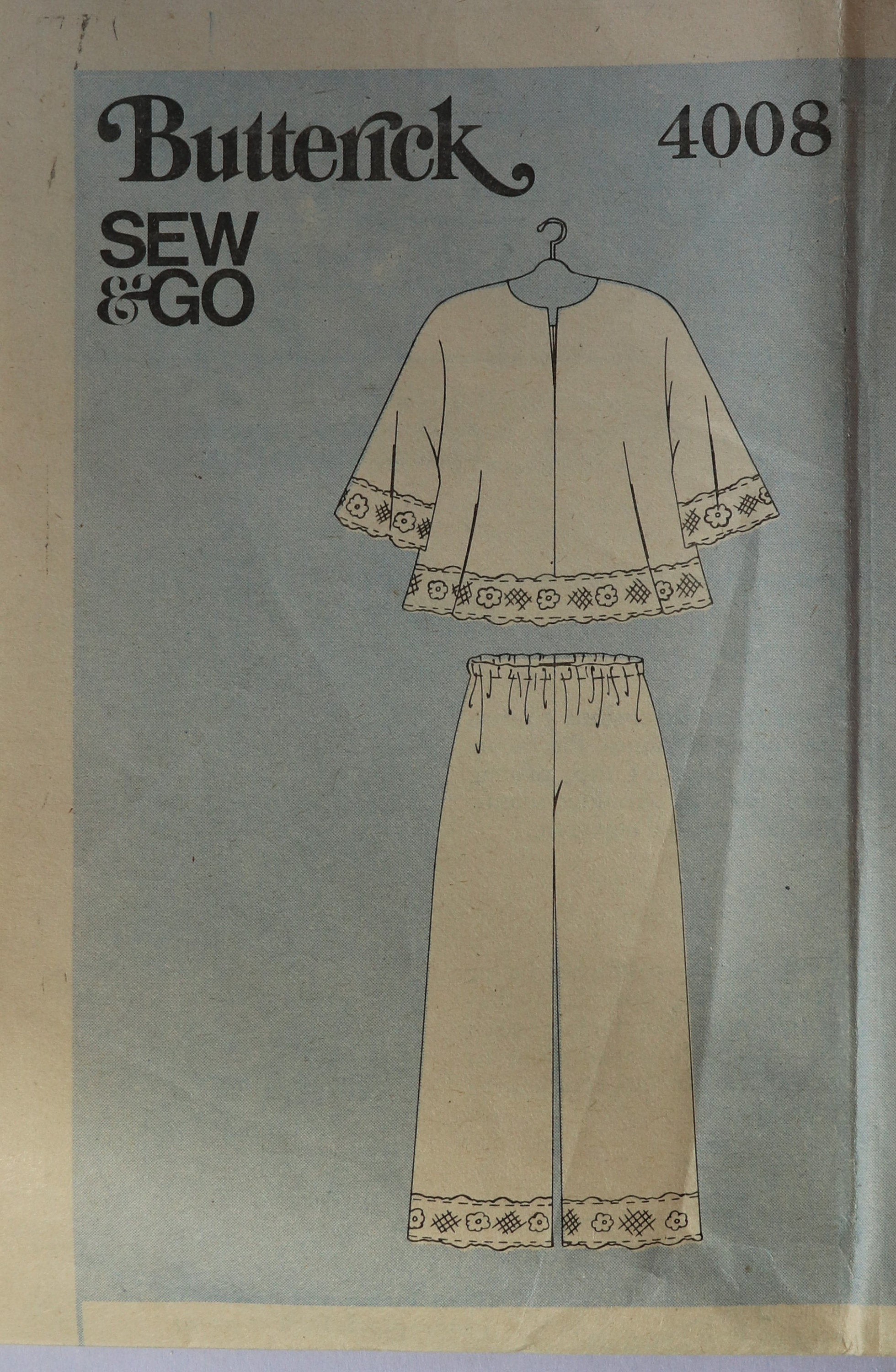 Butterick 4008. Misses Pajamas Pattern. Sew and Go Pajama Pattern. Lace ...