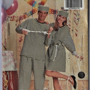 Butterick 4970.  Jail costumes pattern.  Men and women&#39;s jailhouse prisoner striped costumes pattern.  Sz  XS-L.  Uncut