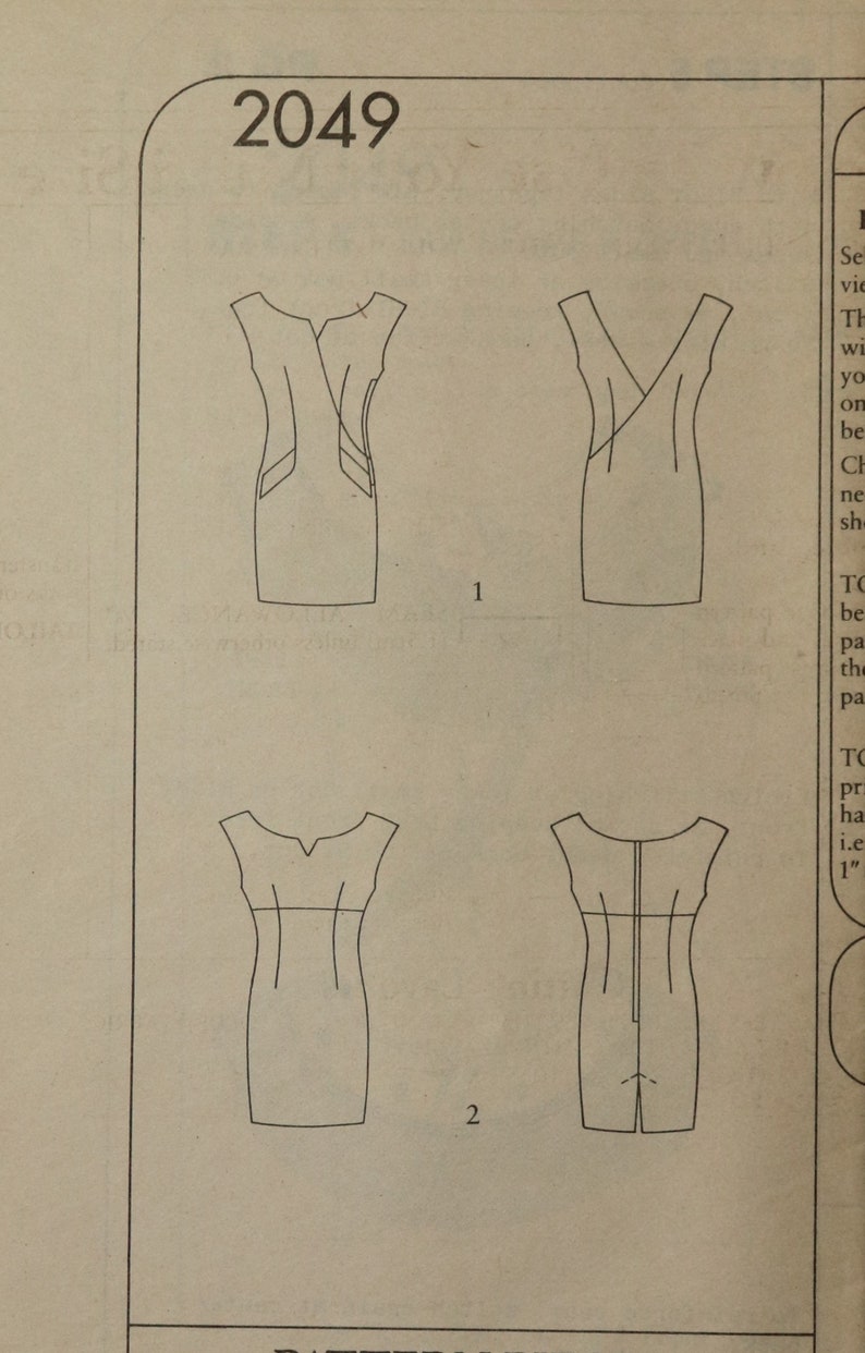 Style 2049. Misses Dress Pattern. Fitted Sheath Dress Pattern. Above ...