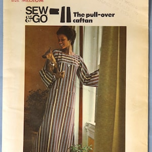 Butterick 3916.  Caftan pattern. Vintage 1975   Sew and Go caftan pattern.  SZ med (SZ 12-14).