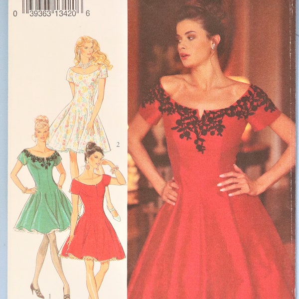 Style 2191 pattern.  Misses evening dress pattern.  Vintage 1990's fit flare dress pattern.  Party dress pattern. SZ 6-16 Uncut