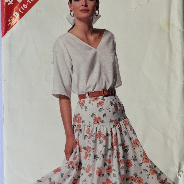 Butterick 6399.  See and Sew 6399.  Women's top and skirt pattern.  Plus size pullover top, flared skirt pattern.    SZ 16-24 Uncut