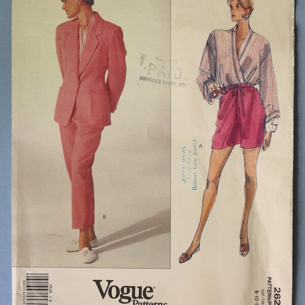 Vogue 2626.  Isaac Mizrahi jacket, top, shorts and pants pattern.  SZ 8-12  Uncut