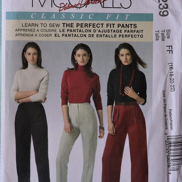 McCall's 5239. Misses  pants pattern.  Palmer and Pletsch Perfect Fit Pants pattern. Classic trousers/pants pattern.  Sx 6-14 Uncut