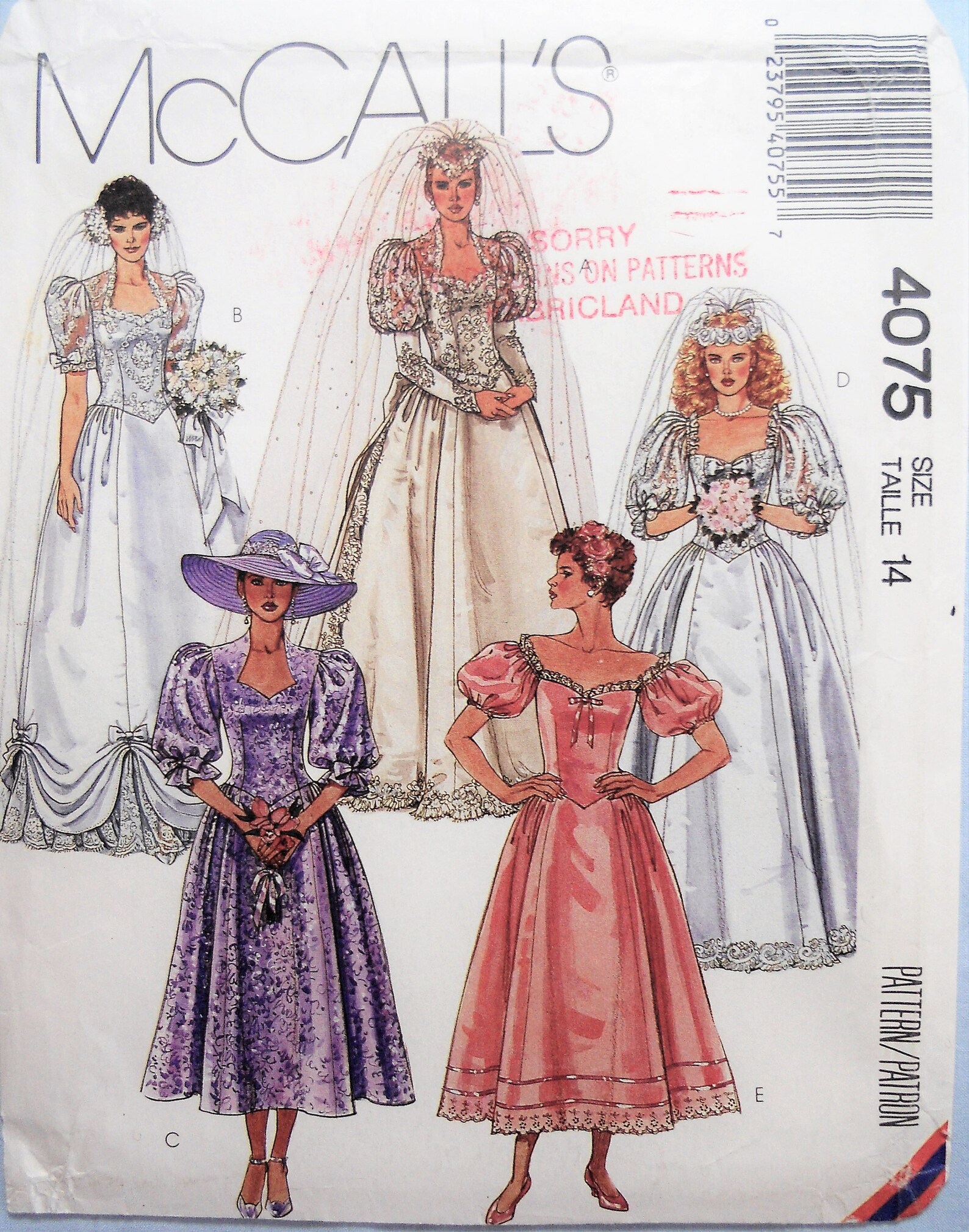 mccalls bridal gown patterns