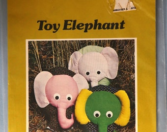 Yours Truly Toy Elephant pattern.  Vintage 1979 soft sculpture stuffed toy elephant pattern.  Uncut