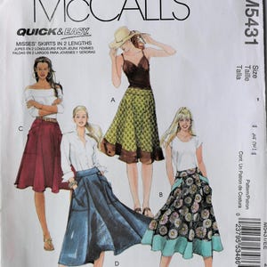McCall&#39;s 5431.  Misses skirt pattern.  Quick and Easy flared skirts in two lengths.  SZ 6-14 Uncut
