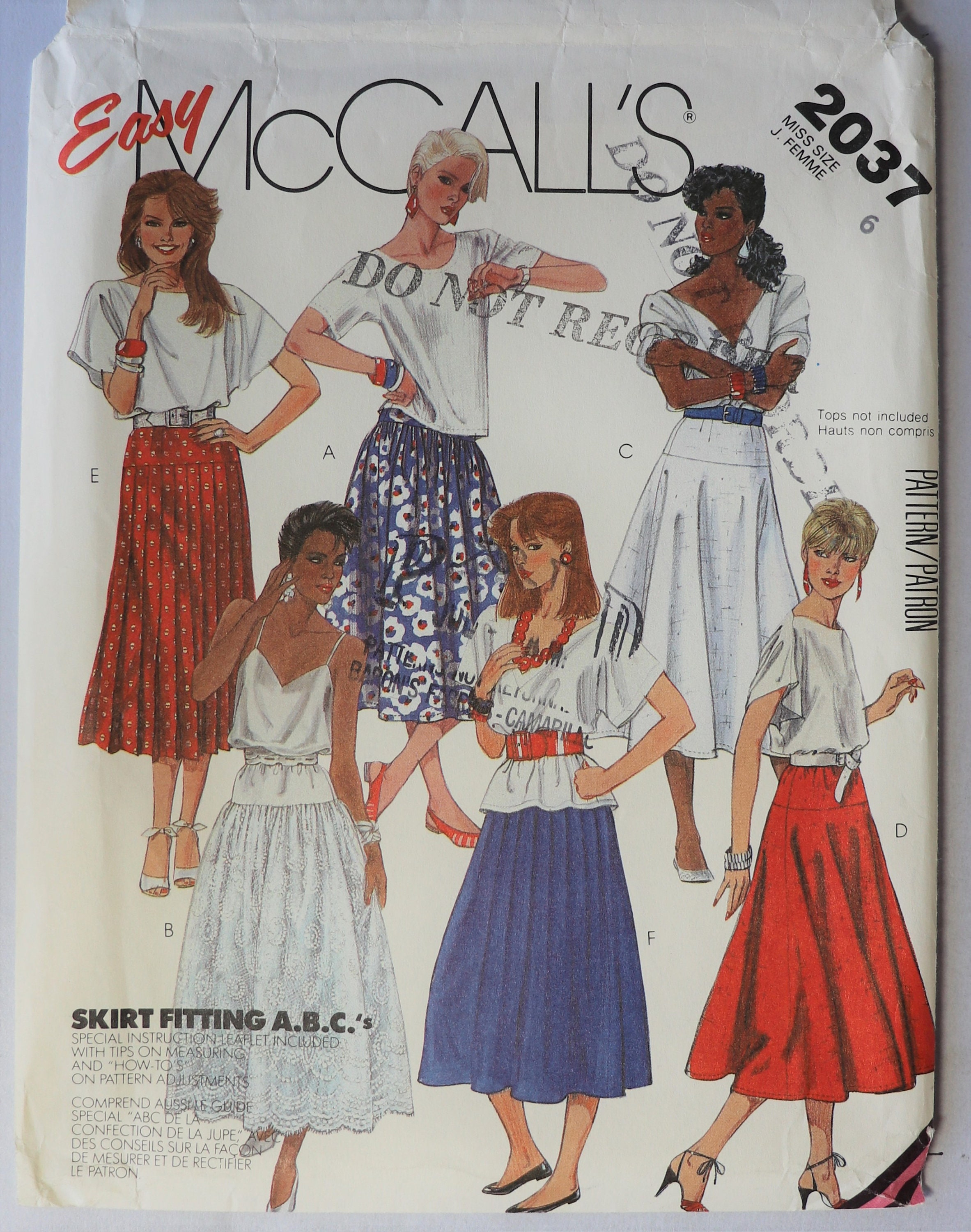 Vintage Retired Uncut McCall's Misses  Skirt Pattern 8850 Size 16  McCall's  Easy Fit