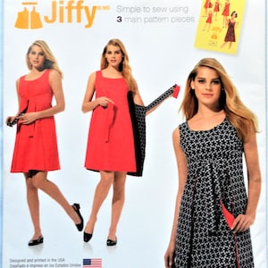 Simplicity 1356. Misses wrap dress.  Retro Jiffy reversible front wrap dress pattern.  Sun dress pattern.  SZ 6-14 Uncut