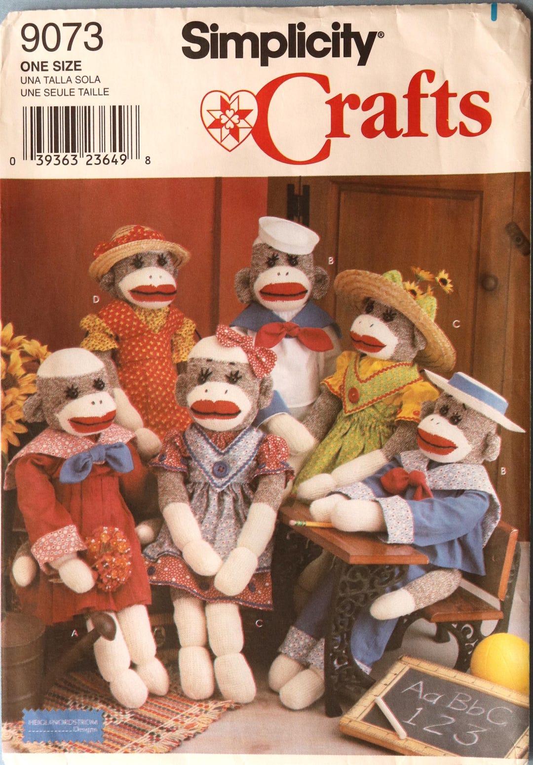 Simplicity Patterns Socks Simplicity 9073. Sock Monkey Dolls and Clothes Pattern. Vintage 1996 ...