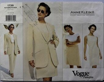 Vogue V1381 Sizes US 4 to 12 or 12 to 20 Sewing Pattern for Dress with an Overdress Uncut Ralph Rucci