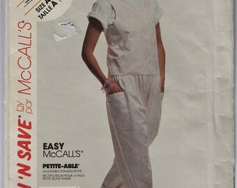 McCall's 5347.  Misses jumpsuit and top pattern.  Drop waist tapered leg jumpsuit and t shirt top pattern.  SZ 8-12.  Uncut