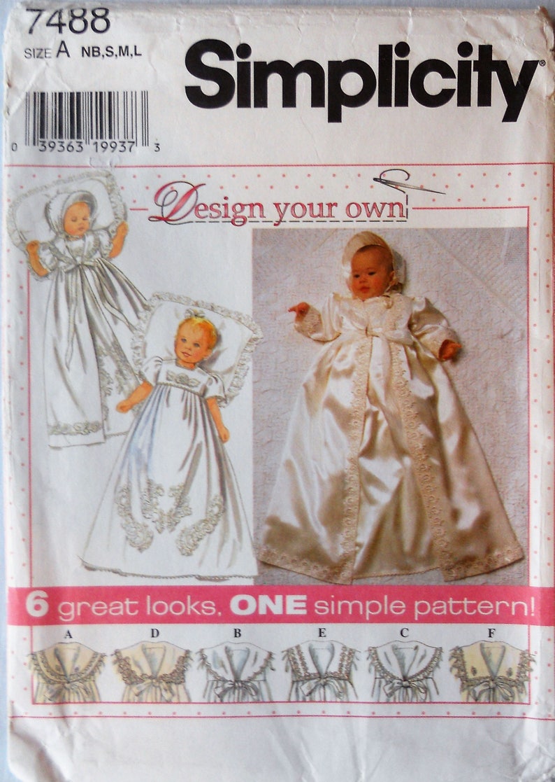 simplicity christening gown pattern