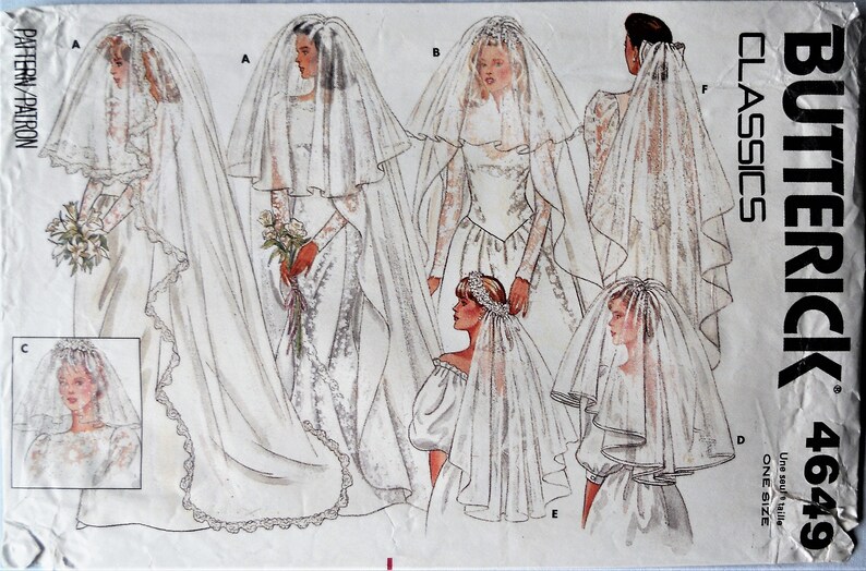 Butterick 4649 Bridal Pattern Wedding Veil Pattern Bridal Etsy