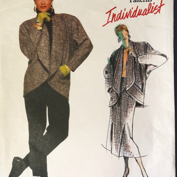 Vogue 1639.  Misses jacket, pants and skirt pattern  Vintage 1980's Jenny Sharp lined jacket, pleated skirt, tapered pants pattern.  SZ 8