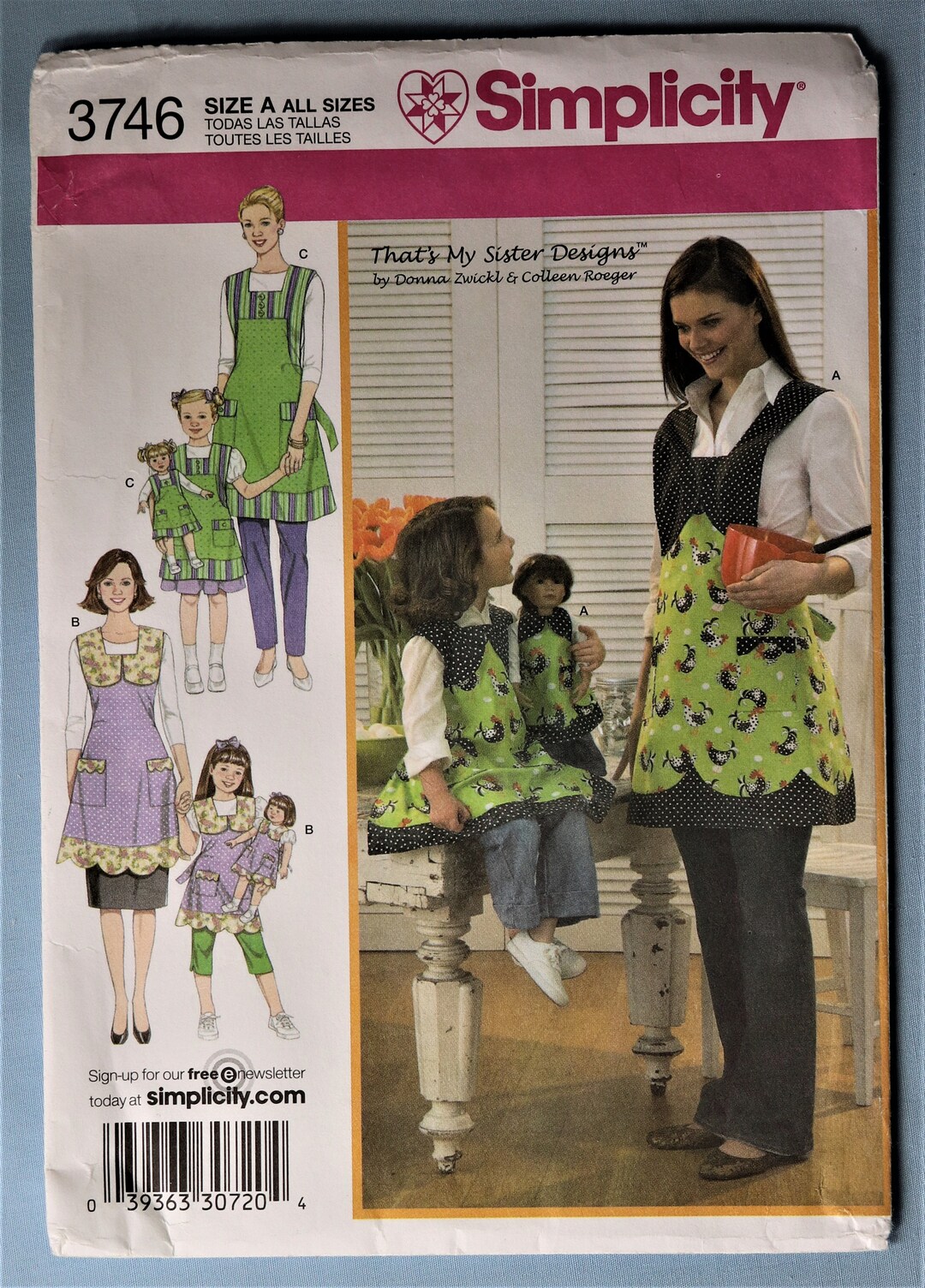 Simplicity 3746. Apron Pattern. Adult, Child and Doll Apron Pattern ...
