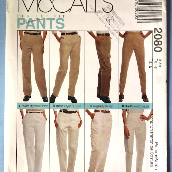 McCall's 2080.  Misses pants pattern.  Palmer and Pletsch Perfect Fit Pants pattern.  SZ 12   Uncut