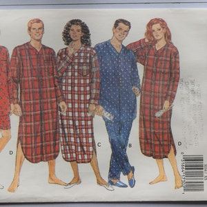 Butterick 3034.  Nightshirt and pajamas pattern.  Vintage 1993 unisex nightshirt and pajamas pattern.   SZ XS-Med. Uncut