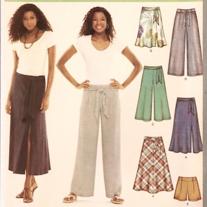 Simplicity 3793.  Women's pants, gaucho pants, skirts pattern.  Pull on pants, flared skirt, bias skirt, gaucho pants, shorts.  SZ 14-22 UC