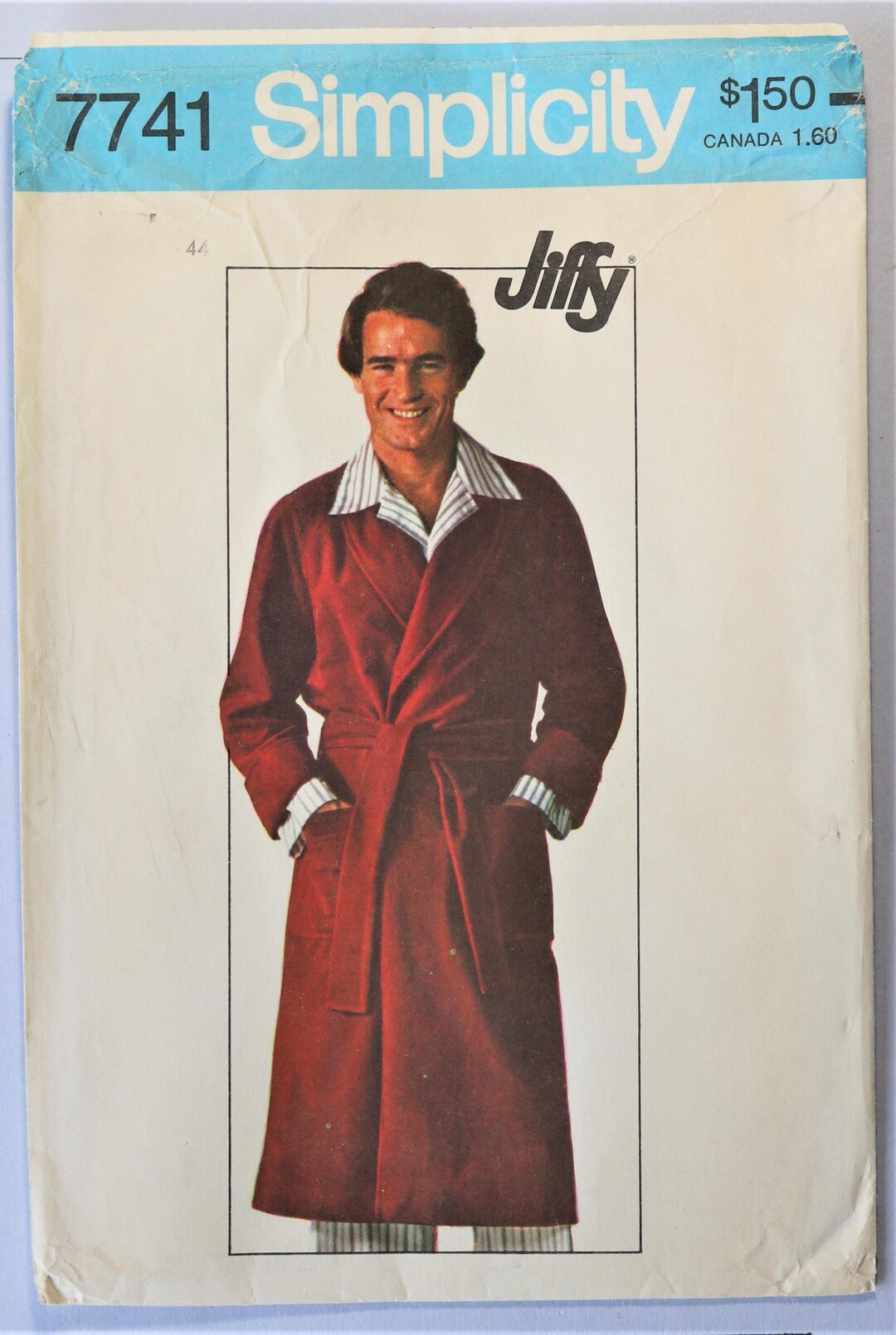 Simplicity 7741. Men's Robe Pattern. Vintage 1976 Jiffy Shawl Collar ...