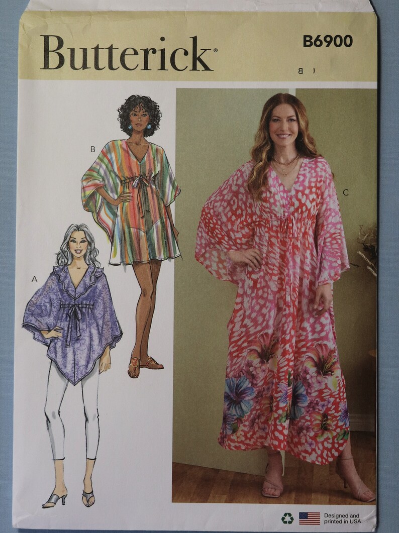 Butterick 6900. Womens Caftan and Tunic Pattern. Loose Fit - Etsy