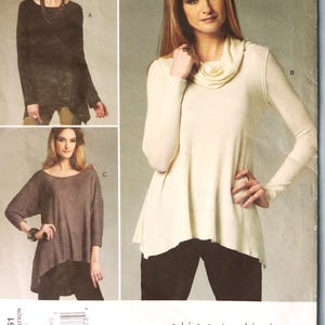 Vogue 1261.  Women&#39;s tunic top  pattern  Alice+Olivia trapeze style tunic top pattern.  SZ L-XXL (16-26) Uncut