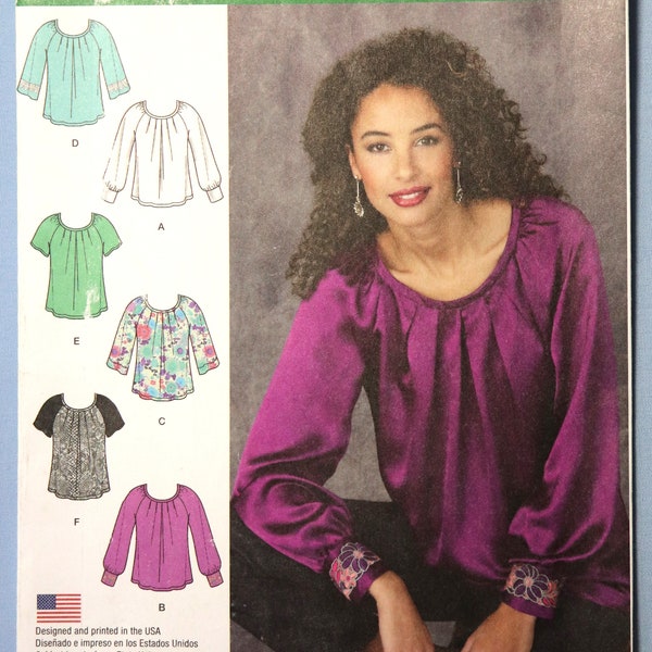 Simplicity 1315.  Misses or Women's top pattern.  Peasant tops pattern.  Raglan sleeve tops pattern.  SZ 6-14 or 14-22.  Uncut