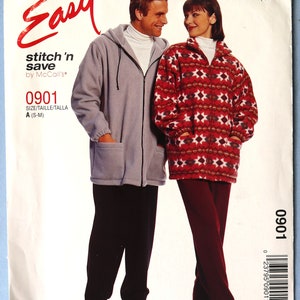 McCall's 2845.  Jacket and pants pattern.  Unisex hooded or collar jacket and pull on pants pattern.  SZ S,M.  Uncut
