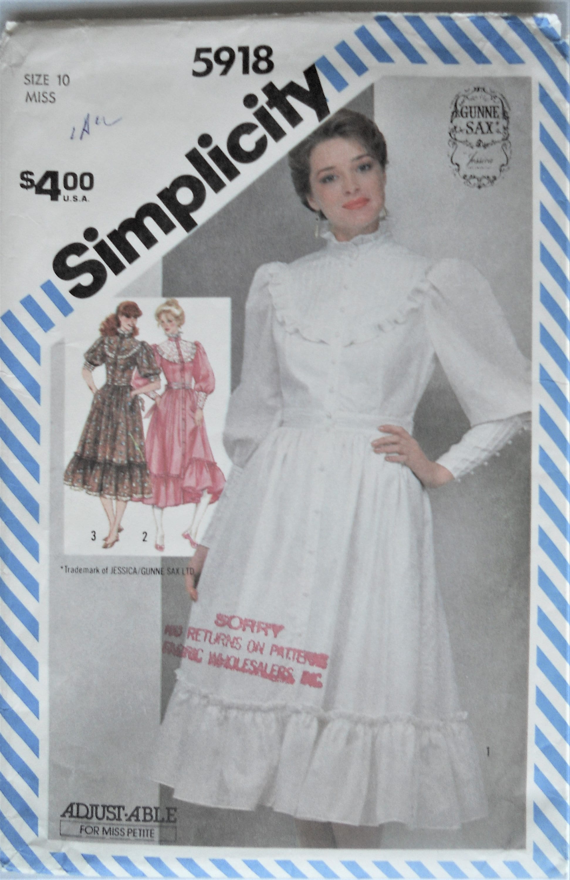Simplicity 5918. Gunne Sax Dress Pattern. Gunne Sax Prairie - Etsy Singapore