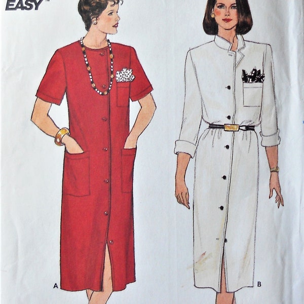 Butterick 3060.  Misses dress pattern.  Vintage 1980 shirt dress pattern.  Straight front button dress pattern. SZ 14-18. Uncut.