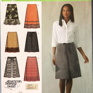Simplicity 4036.  Misses skirt pattern. Easy sew A line skirts pattern.  SZ 6-14 Uncut