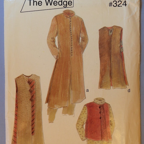 Design and Sew 324 pattern  "The Wedge" shirt and vest pattern.  Lois Erickson loose fit shirt pattern.  SZ XS-XXL  Uncut