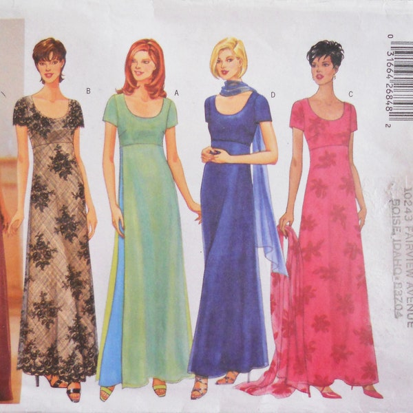 Butterick 5368. Misses dress pattern. Bridesmaid dress pattern. Mother of bride or groom dress pattern. Evening dress pattern. SZ 6-10 Uncut