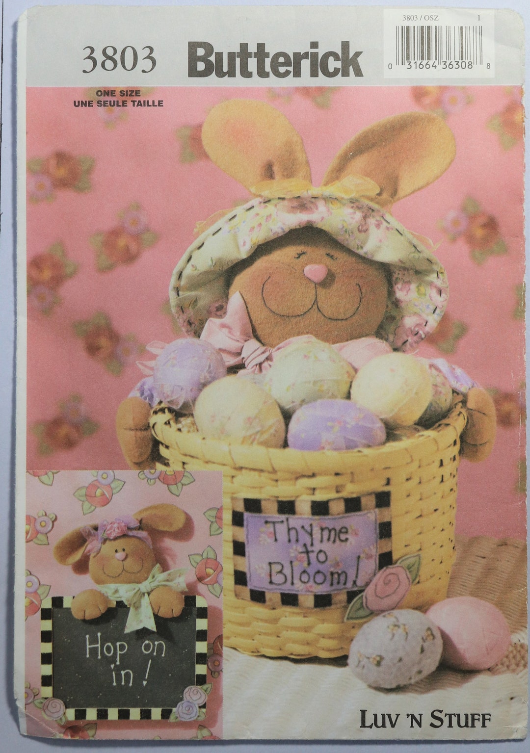 Butterick 3803. Easter Bunny Decor Pattern. Bunny Thyme Luv N Stuff ...