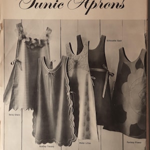 Women's Day 1965 Tunic aprons pattern.  8 fashion tunic pinafore aprons pattern.  Uncut