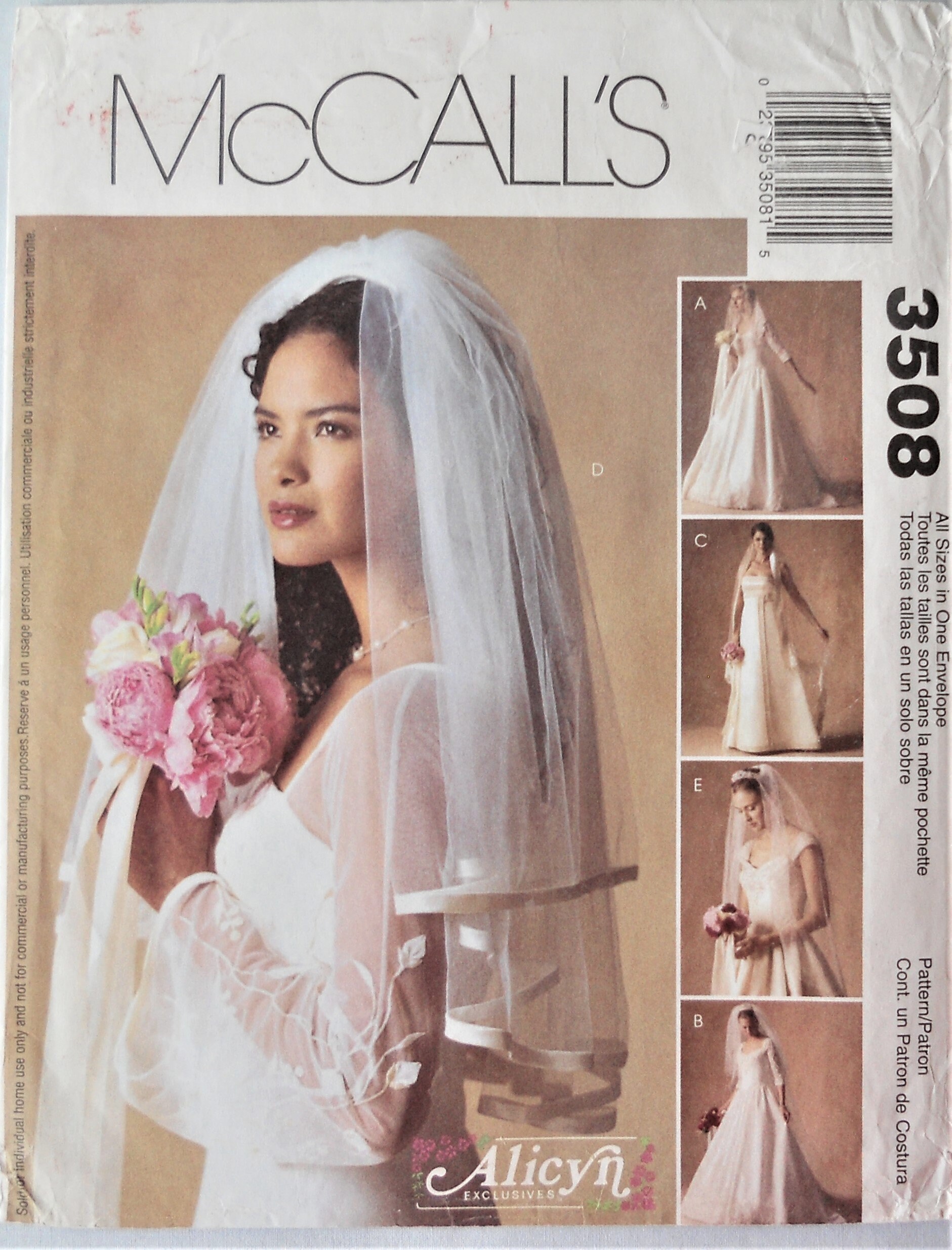 Mccall S 3508 Wedding Veils Pattern Bridal Veil Etsy