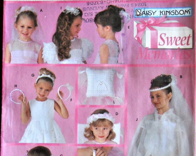 Simplicity 5602. Girl's First Communion Veil, Flower Girl Headpiece ...